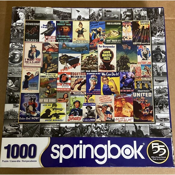 Springbok's 1000 Piece Jigsaw Puzzle Making History War Nostalgia Complete - Picture 4 of 5